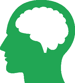 human brain icon green 0